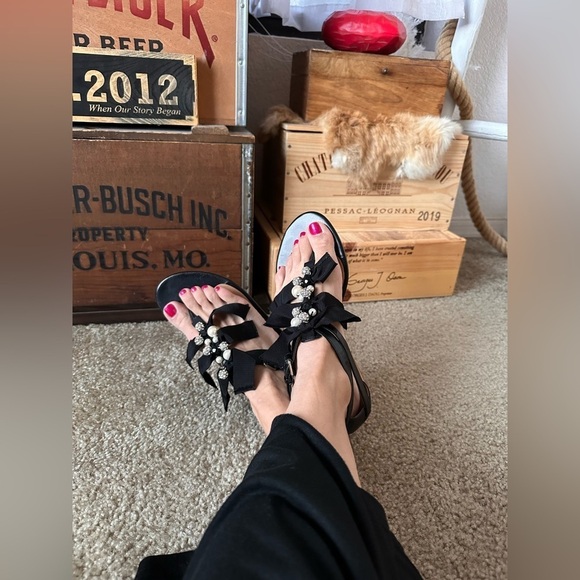 Ann Taylor Piper Embellished Sandal black size 7.5 - Picture 2 of 7